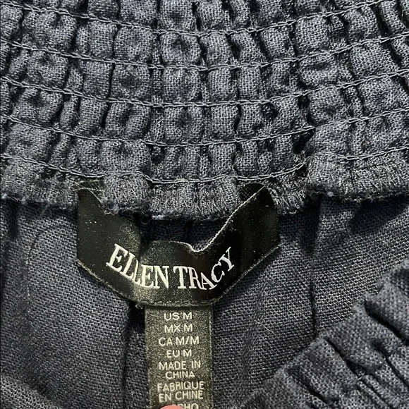 NWT Ellen Tracy Navy Blue Wide-Leg Pants - Picture 3 of 4